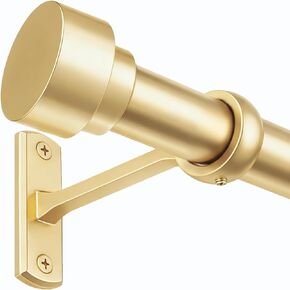 18-150 Inch Curtain Rods, No Drill Easy Installation, 1 Inch Diameter, Adjustable Heavy Duty Rod, Gold Extra Long Window Rods, Decorative Finials, Wall Brackets in Saudi Arabia