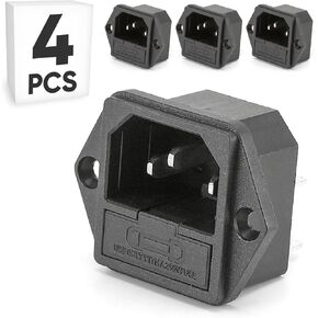 4-Pack IEC C14 وحدة مدخل الطاقة مع الصمامات 250V 10A برغي جبل المقبس للوحة المعدات الكهربائية الضميمة in Kuwait