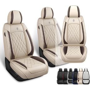 مناسب لسيارة Toyota Camry 2012-2026، غطاء مقعد السيارة الرياضي مع جلد نابا الفاخر ووسادة هوائية متوافقة مع واقيات مقاعد السيارة المقاومة للماء وسهلة التنظيف (قطعتان أماميتان، أسود رمادي) in Kuwait