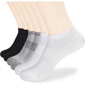 Corlap Women's Ankle Cotton Socks - No Show Low Cut Athletic Running Soft Thin White Socks 6 Pairs in Kuwait