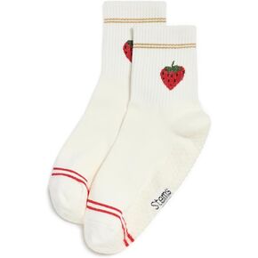 STEMS Women's Strawberry Grip Crew Socks in Kuwait