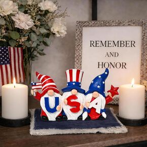 4“ Patriotic Decorations Gnomes for Memorial Day,Gnomes Statues, 4th of july decorations for Home Decor, Stars and Stripes Gnomes Figurines for Office Living Room Bedroom Garden and Windowsill in Saudi Arabia