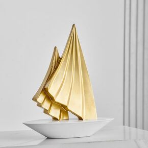 ديكور المنزل الفن الحديث الراتنج تمثال الجدول الديكور-الذهب قارب الراتنج ديكورات المنزل لغرفة المعيشة غرفة الطعام طاولة القهوة محور الرف ديكور in Kuwait
