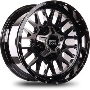 20x10 Mudder Trucker MT937 Sawtooth Black with Gray Tint 6x5.5 6x135 6139.7 ET-18 wheel rim in Kuwait
