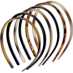 6 عبوات من عصابات الرأس البلاستيكية متعددة الألوان مع مشط أسنان للنساء والفتيات in Kuwait