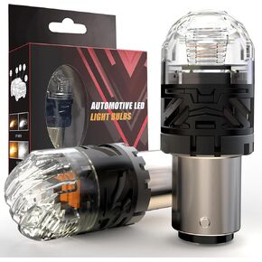 1157 LED Bulb Red, Dual Brightness Brake & Tail Light, Turn Signal Compatible, Super Bright BAY15D LED Replacement for 2057 1157A 1157LL, 13.5V, Pack of 2 in Kuwait