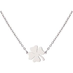 Lucky Four Leaf Clover Necklace for Women Stainless Steel Clover Pendant Necklace St Patricks Day Gifts Lucky Charms Gift in Kuwait