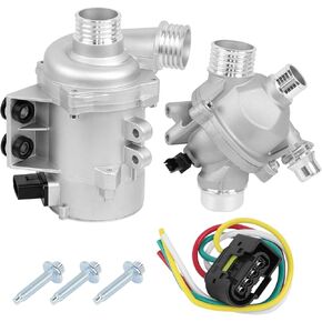 Electric Engine Water Pump 11517586925+Aluminium Thermostat 11537549476 Compatible with 2006-2012 BMW 128i 323i 325i 325xi 328i 328xi 330i 330xi 525i 525xi 528i 528xi 530i 530xi X3 X5 E91 E90 N51 3.0L in Kuwait