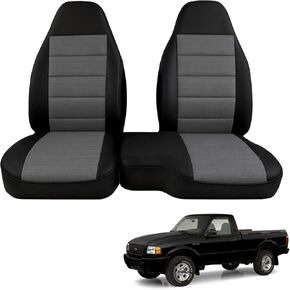 2Pcs Custom-Fit Front Seat Covers for Ford Ranger Pickup 2004-2012, 60/40 High Back Knitted and Stretch Fabric Seat Cover, High Elastic Lining and Breathable Cushion in Kuwait