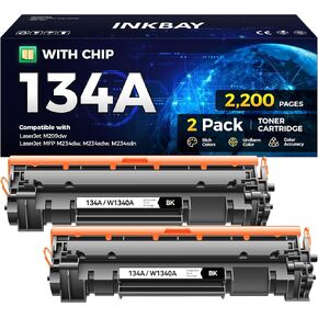 خرطوشة حبر 134A 2-أسود مع رقاقة بديلة عالية الإنتاجية لـ HP 134A W1340A 134X W1340X متوافقة مع حبر الطابعة HP Laserjet M209dw MFP M234dw M234sdw M234sdn M209dwe M234dwe M234sdwe M234sdne in Kuwait