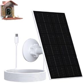لوحة شمسية 4 واط لكاميرا تغذية الطيور، كابل شحن USB-C مع محول USB صغير، IP66 مقاوم للماء، حامل قابل للتعديل 360 درجة، كابل 9.8FT in Kuwait