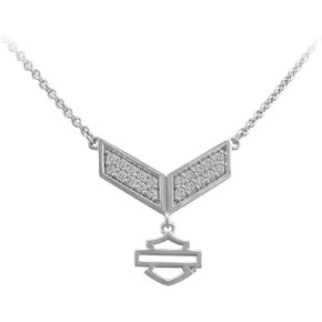 Harley-Davidson Women's Insignia Bling Bar & Shield Necklace, Sterling Silver in Saudi Arabia