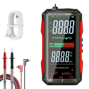 Rechargeable Digital Multimeter, 2026 New FS899L Multimeter, Auto Digital Display Tester, 6000 Counts True RMS Tester with Color Screen, for Home Automotive Industrial Electrical Repairs (FS899L) in Kuwait