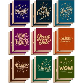 Congratulation Cards – 18 Pack Blank Inside, 9 Unique Designs, 5"x7" Cards - All Occasion Congratulations Gifts with Envelopes & Stickers for Achievements, Celebrations & Milestones in Kuwait