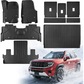 Floor Mats for Ford Expedition Max 2025 2026(Only 7 Seat/with 2nd Row Bucket Seats) All Weather TPE Tapets Cargo Liners 2025-2026 for Ford Expedition Accessories 2nd & 3rd Row Backrest Mats 10pcs in Kuwait