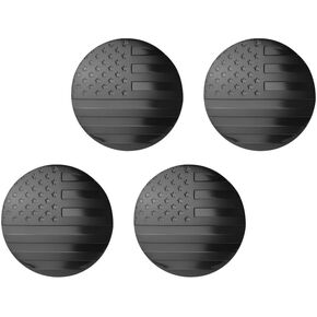 4PCS American Flag Car Wheel Center Caps Sticker, Waterproof Scratch-resistant Hub Cap Protectors, 2.2" Patriotic Style Vehicles Wheel Exterior Decoration, for Most Vehicles (Black) in Kuwait