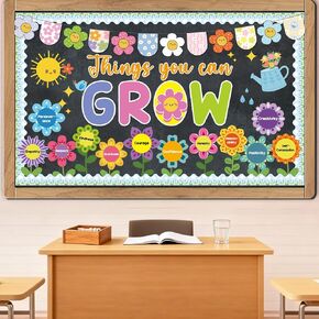 52Pcs Spring Bulletin Board Decorations Things You Can Grow Posters Bulletin Borders Inspirational Positive Paper Cutouts for Classroom School Home Library Office Window in Kuwait