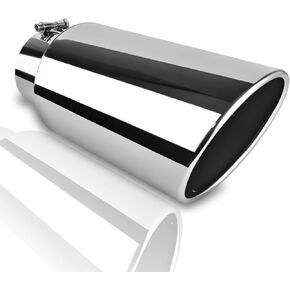 MuHize Exhaust Tips 5" Inlet, 7" Outlet 15" Length Performance Exhaust Tip, Bolt on, Stainless Steel Polished, Diesel Exhaust Pipe for Pickup Truck, Car, Truck in Kuwait