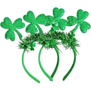 St. Patrick's Day Shamrock Headband, Green with Tinsel, Clover Boppers in Kuwait