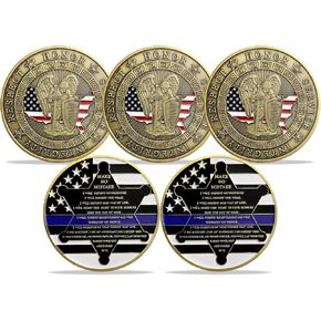 5 Pcs Spartan Warrior and Police Officers Motto Challenge Coin Law Enforcement Gift in Kuwait