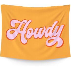 WAITPI Western Cowgirl Howdy Hanging Wall Tapestry for Classroom Bedroom, Vintage Orange Pink Wall Tapestries, Cute Preppy Wall Hanging for Teens Girls Room Dorm Playroom Party Decor 40x30 inches in Kuwait
