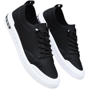 Men's Large Size Casual Sneakers - Lightweight Design, Smooth Artificial Leather, Versatile Styling in Kuwait