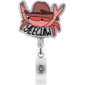 Yee Claw Badge Reel Funny, Cute Cowboy Crab Retractable Badge Holder Name Tag ID Card Clip for Doctor Nursing Student Teacher in Kuwait