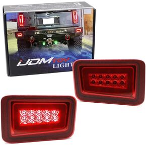 iJDMTOY Black-Out Smoked Lens Rear Bumper Reflectors Replace Full LED 2-In-1 Tail Brake Light Kit Compatible With 2005-2009 Hummer H2 in Kuwait
