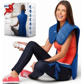 Heating Pad for Neck and Shoulders and Back, 2.7lb Weighted Heating Pad for Back Pain Relief 6 Heat Settings 4 Timers Auto-Off, Gifts for Women Men Mom Dad, 22" x 37", Cyan in Saudi Arabia