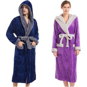 رداء بقلنسوة للرجال من Inner Wish ورداء نسائي من القطيفة بغطاء للرأس، مقاس L/XL+S/M in Kuwait