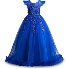 Flower Girls Princess Dress Kids Formal Dress Ball Gown Pageant Wedding Party Dresses for Girls 7711 in Saudi Arabia