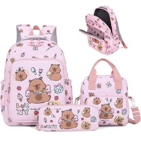 3 قطع/مجموعة حقيبة ظهر كابيبارا للأطفال، مجموعة حقيبة ظهر كاواي لطيفة مع حقيبة غداء ومقلمة، حقيبة سفر للكمبيوتر المحمول كارتونية مرحة للخروج كابيبارا in Kuwait