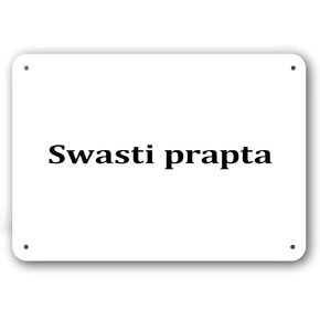 Door Sign - Welcome in Balinese Language - Decorative White Aluminum in Kuwait