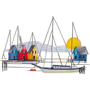 Otoolling Metal Ship Wall Decor Sailing Boat Ornament Large Sailboat Wall Sculpture Coastal Nautical Hanging Decor Art for Living Room Bedroom Indoor Outdoor(Classic) in Kuwait