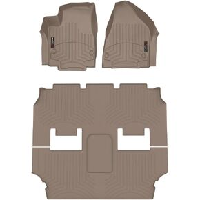 بطانات أرضية مخصصة من WeatherTech لسيارة Chrysler Pacifica، Pacifica، Pacifica - مجموعة كاملة (4416621-449452)، أسود in Kuwait
