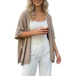 Knit Kimono Cardigan Sweaters for Women Open Front Batwing Sleeve Shawl Wraps Cape Draped Cardigan for Summer Fall in Kuwait