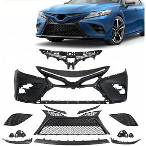 Complete Front Bumper Cover Kit Compatible with 2018 2019 2020 Toyota Camry SE/XSE Sedan Bumper Cover With Upper&Lower Grille Assembly 12pcs Body Kit Replacement in Kuwait