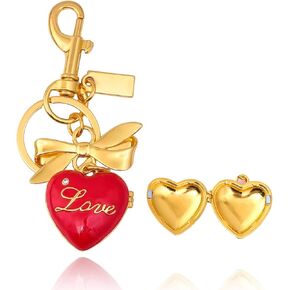 Heart Bag Charms Keyring - Cute Elegant Purse Charm for Handbags - Bag Car Keychain Accessories for Women Gifts in Kuwait