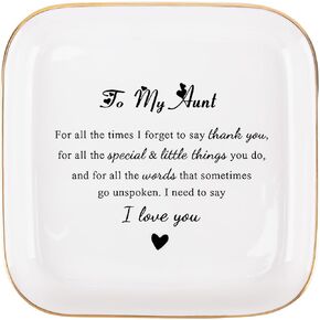 هدايا العمة من ابنة أخي - هدايا لتقدير طبق مجوهرات العمة، أفضل هدية عيد ميلاد العمة لعيد ميلاد العمة، صينية حامل خاتم من السيراميك لعيد الأم in Kuwait