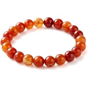 8mm Natural Gemstone Beaded Bracelet for Women, Dainty Round Crystal Stretch Bracelets, Spiritual Healing & Calming Stone Jewelry Gift in Saudi Arabia