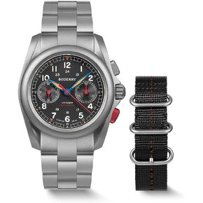 BODERRY Titanium Chronograph for Men, Automatic Mechanical Field Watch, Sapphire Crystal, 200M Waterproof- Voyager in Kuwait