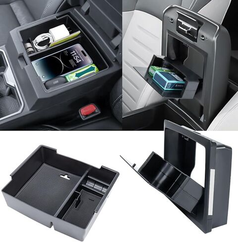 2PCS Center Console Organizer Tray Compatible with 2024 2025 Toyota Tacoma Armrest Hidden Storage Box ABS Plastic Interior Accessories in Saudi Arabia