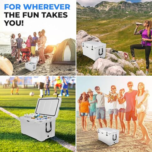 SereneLife Ultra-Tough 25-75 Quart Rotomolded Cooler Box, Holds Upto 64 Cans, Keeps Ice Up to 5 Days, Heavy-Duty Insulated Portable Ice Chest Box, Ideal for Camping, Beach, Picnics, Tailgating, etc in Saudi Arabia