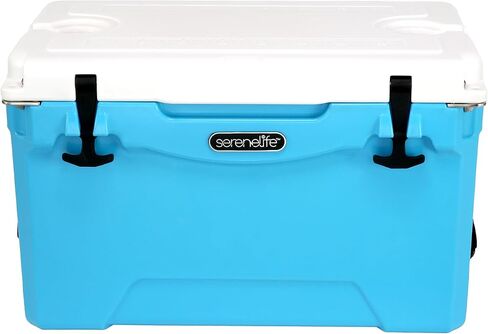 SereneLife Ultra-Tough 25-75 Quart Rotomolded Cooler Box, Holds Upto 64 Cans, Keeps Ice Up to 5 Days, Heavy-Duty Insulated Portable Ice Chest Box, Ideal for Camping, Beach, Picnics, Tailgating, etc in Saudi Arabia