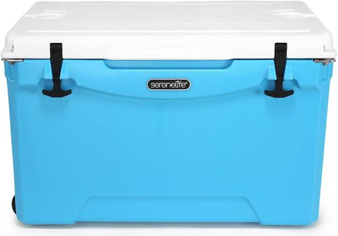 SereneLife Ultra-Tough 25-75 Quart Rotomolded Cooler Box, Holds Upto 64 Cans, Keeps Ice Up to 5 Days, Heavy-Duty Insulated Portable Ice Chest Box, Ideal for Camping, Beach, Picnics, Tailgating, etc in Saudi Arabia