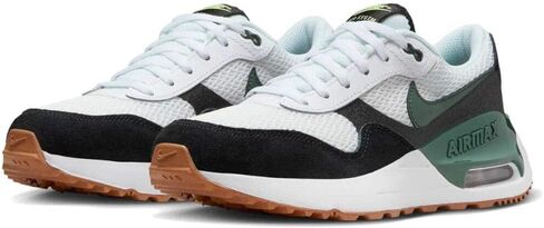 Nike Air Max SYSTM Big Kids' Shoes (DQ0284-115, White/Black/Barely Volt/Vintage Green) Size 5 in Saudi Arabia