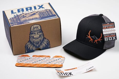 قبعات صيد إلك ماونتن أسود ورمادي من LARIX Elk Mountain للرجال مع قرون in Kuwait