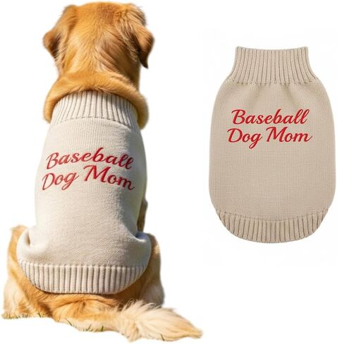 Personalized Baseball Embroidered Pet Sweater with Name, Soft Knit Dog and Cat Apparel Baseball, Custom Pet Clothing for Small to Large Pets, Ideal Gift for Pet Lovers Gift#3 in Saudi Arabia