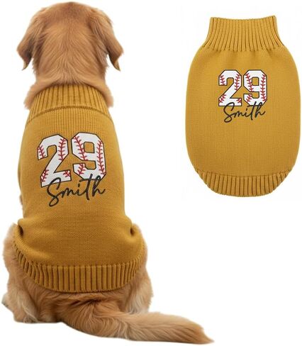Personalized Baseball Embroidered Pet Sweater with Name, Soft Knit Dog and Cat Apparel Baseball, Custom Pet Clothing for Small to Large Pets, Ideal Gift for Pet Lovers Gift#3 in Saudi Arabia
