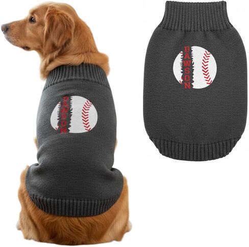 Personalized Baseball Embroidered Pet Sweater with Name, Soft Knit Dog and Cat Apparel Baseball, Custom Pet Clothing for Small to Large Pets, Ideal Gift for Pet Lovers Gift#3 in Saudi Arabia